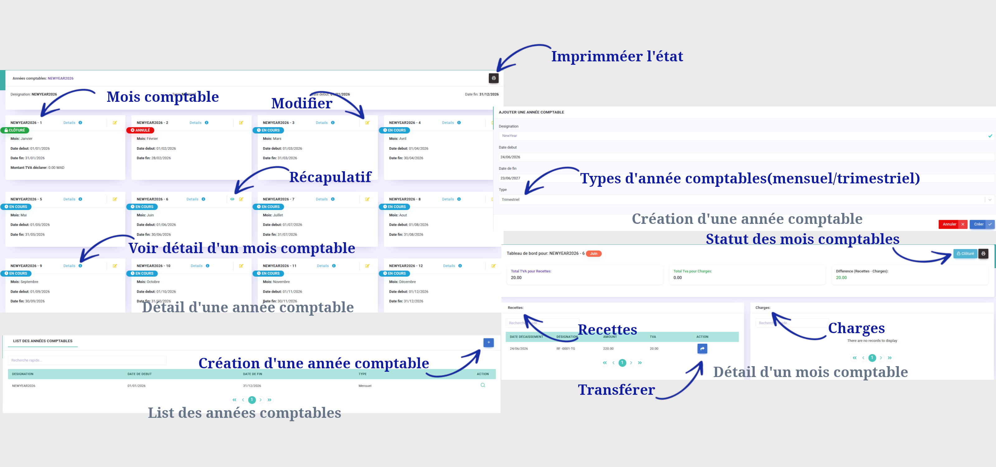 Gestion des années comptables