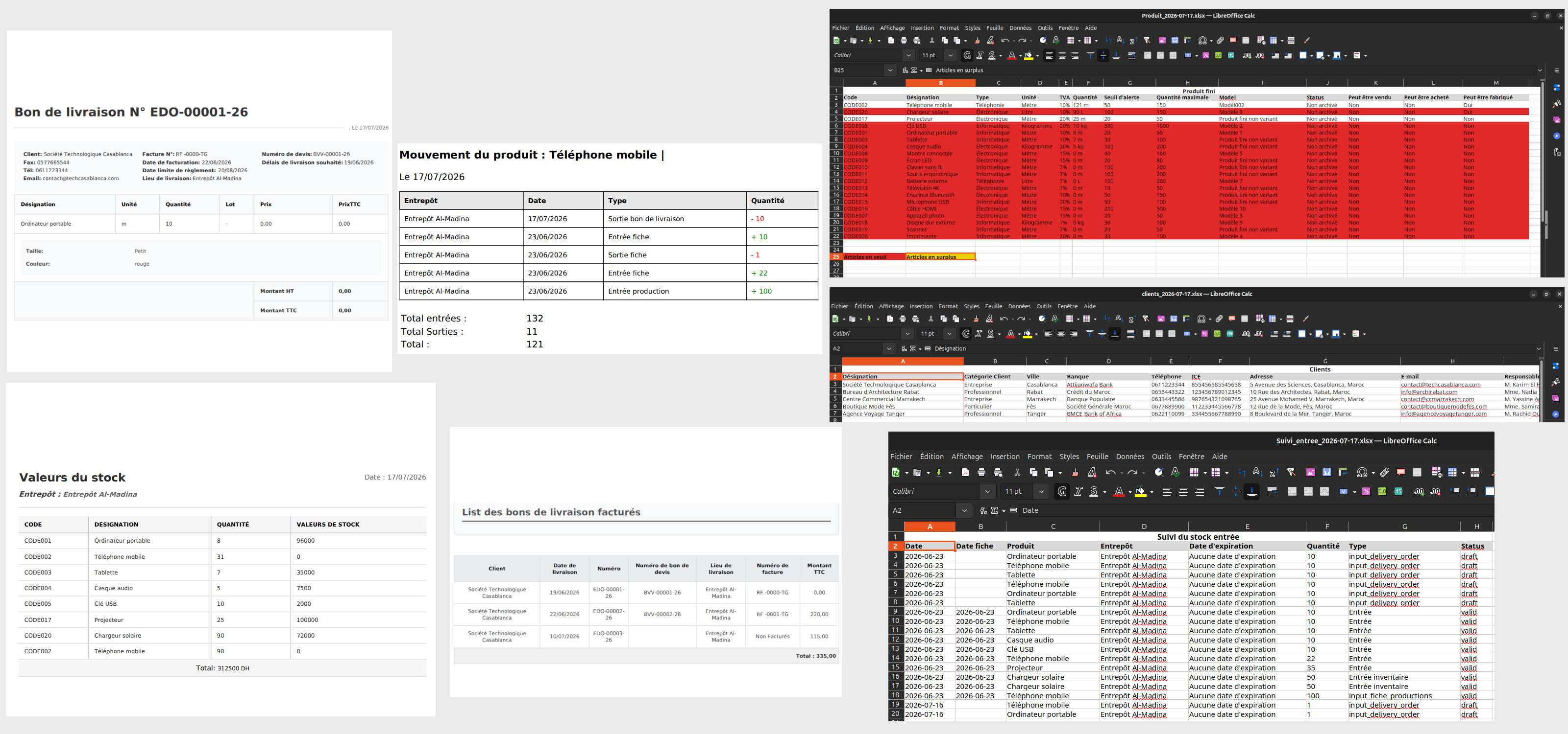 Export Excel et Impression PDF