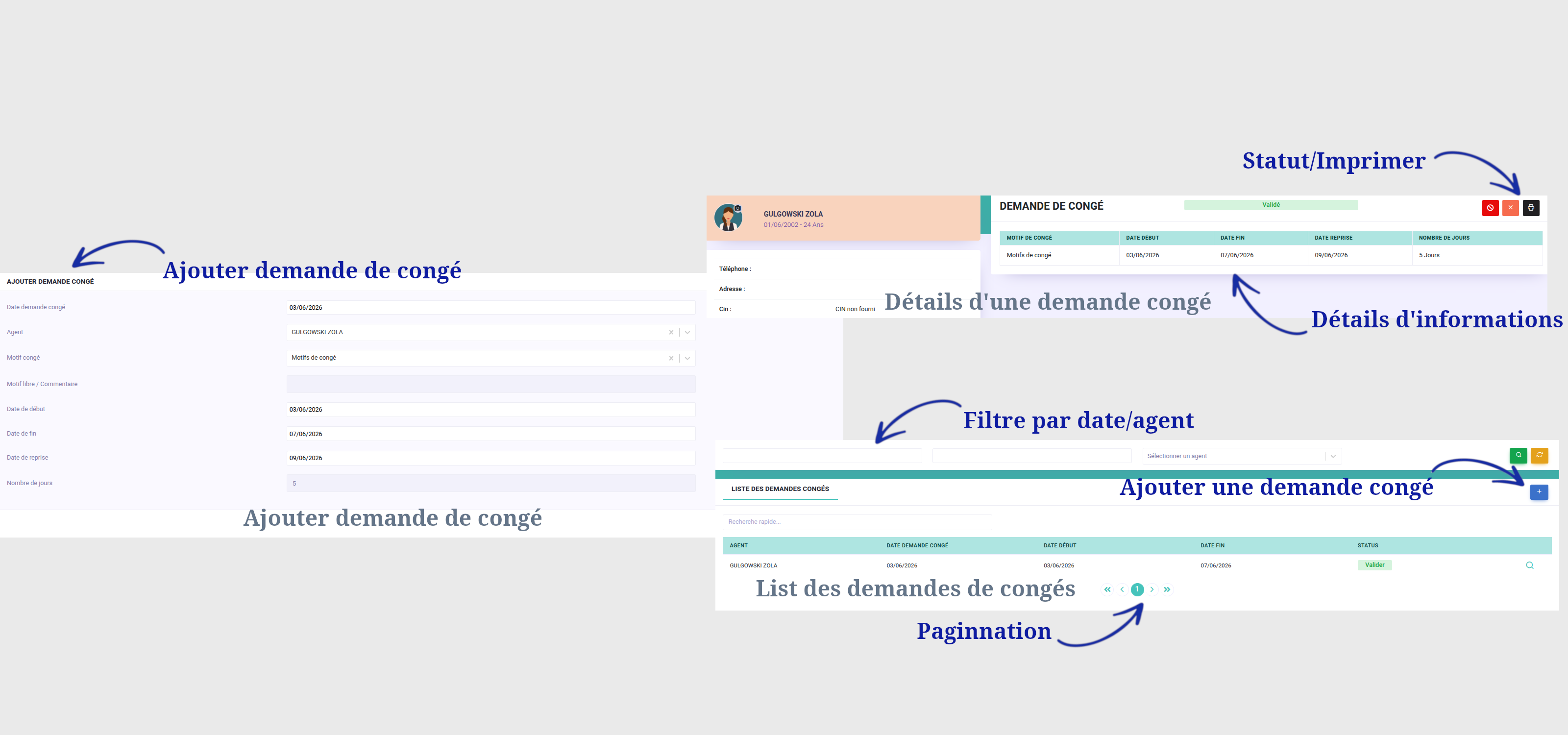 Gestion des Demandes de congés