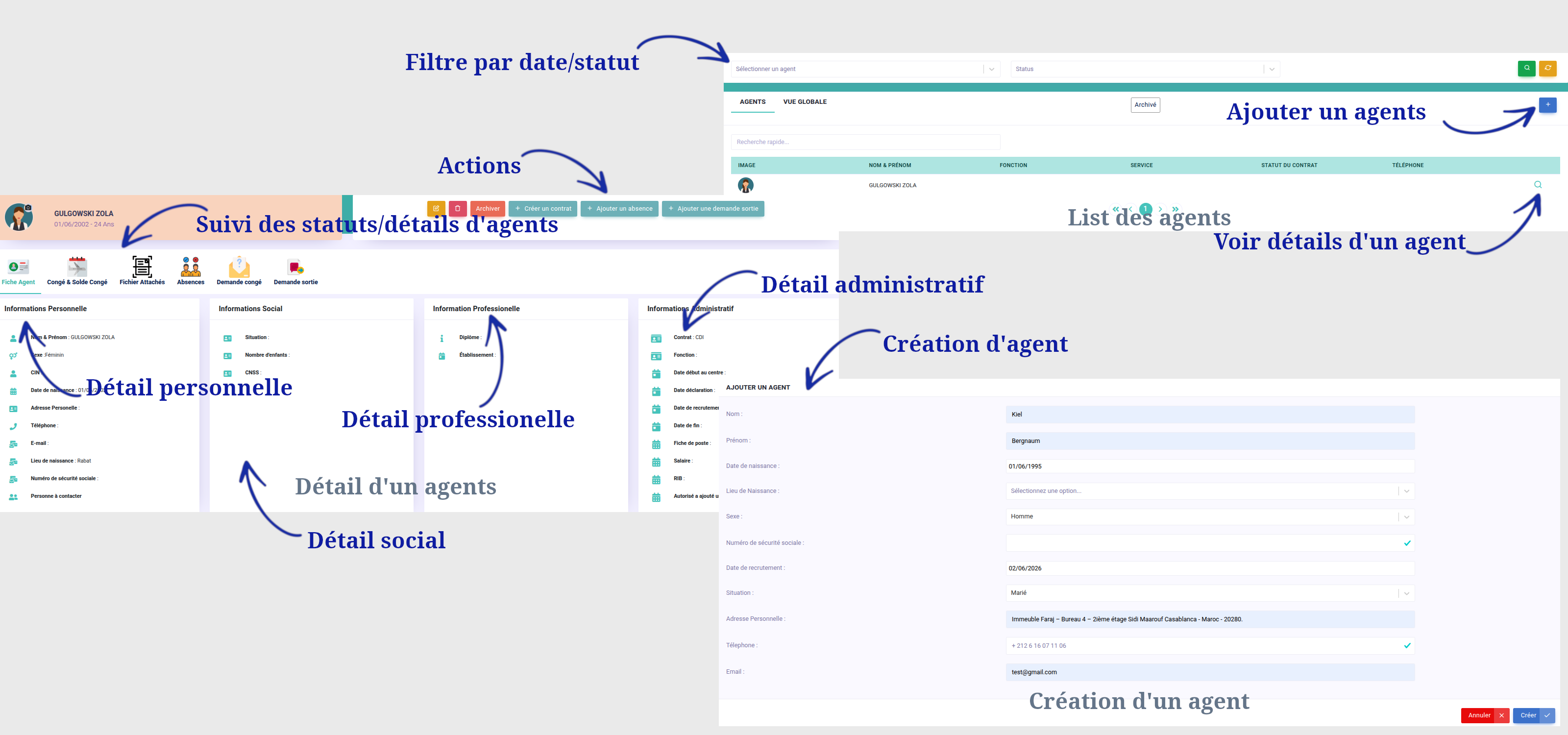 Gestion des Agents